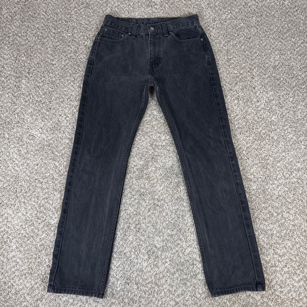 Levis 505 Jeans Mens 30x32 Black Straight Leg‎ Denim Classic Workwear Casual